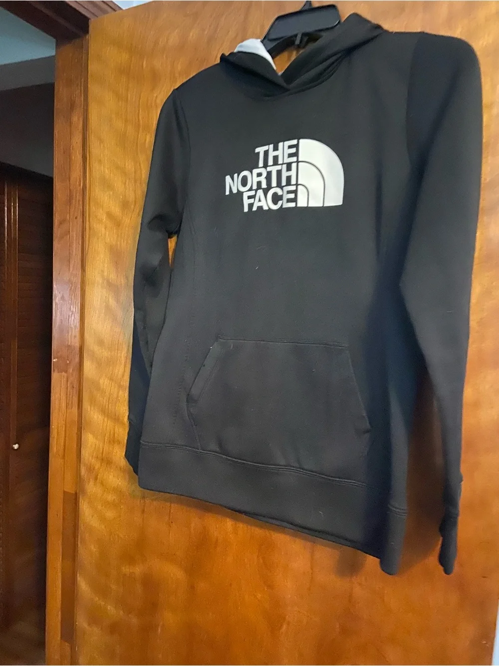 The North Face Black Pullover Hoodie with White Logo
